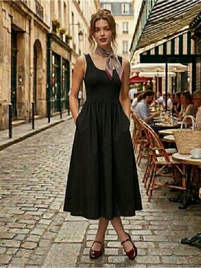 Everlane | Dresses | New Everlane The Supima High Neck Riviera Dress Black  Ccs | Poshmark